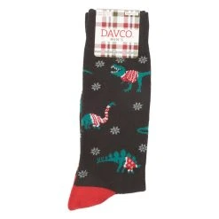 Cheapest 🛒 Mens Davco 🎄 Christmas Dinosaur 🧦 Socks 🎉