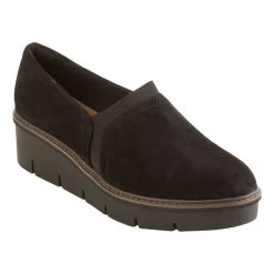 New 💯 Loafers & Moccasins 👩 Womens Clarks® Airabell Mid Black Suede Loafers ⌛