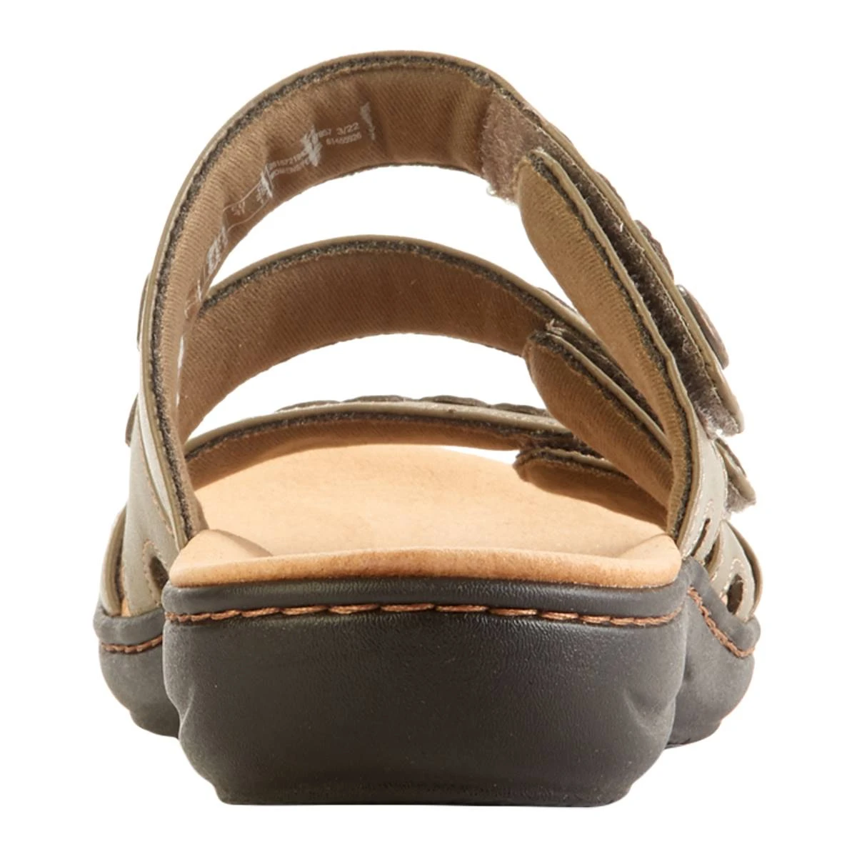 Flash Sale 😀 Womens Clarks® Laurie Ann Bella Olive Slide 🩴 Sandals 😀 - Image 3