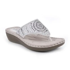 Promo 😀 Cliffs-by-White-Mountain 👩 Womens Cliffs By White Mountain Cienna Wedge Thong 🩴 Sandals ✔️