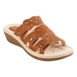 Best Sale ❤️ Cliffs-by-White-Mountain 👩 Womens Cliffs By White Mountain Caring Burnished Slide 🩴 Sandals 🛒